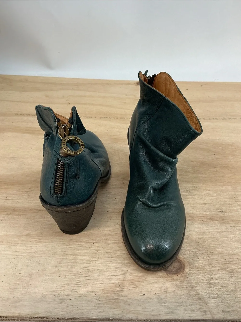 Fiorentini & Baker Teal Leather Ankle Boots Size 35